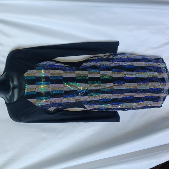 Katia sequin dress, side sheer panels - Picture 1 of 8